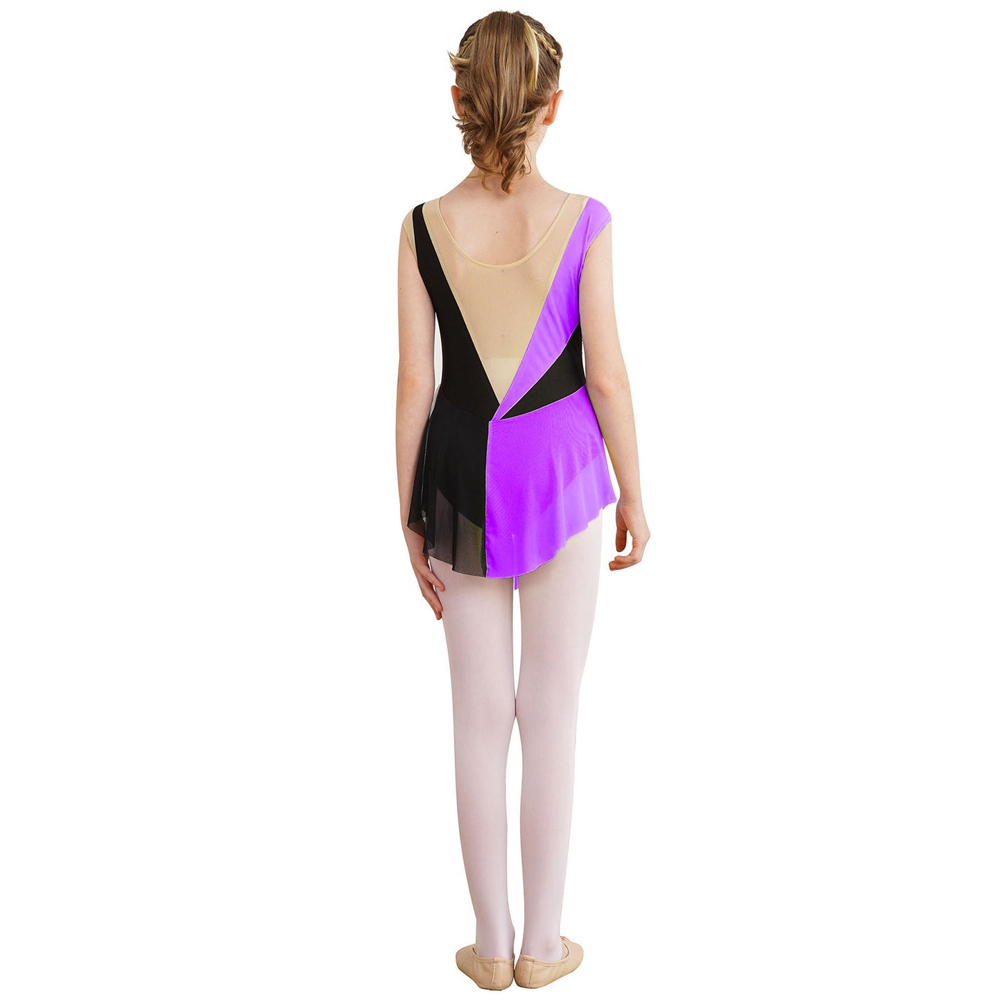 Kids Girls Sparkly Rhinestone Ballet Jersey Leotard Dress Toddler Gymnastics Artistic Figure Skating Dance Leotards Costume