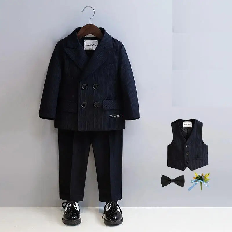 Kids 1 Year Black Birthday Dress Baby Boys Beautiful Photograph Suit Children Wedding Performance Piano Party Blazer Tuxedo Wear
