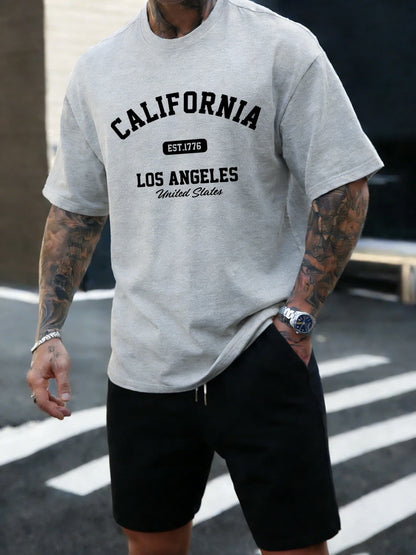 California Los Angeles Est 1776 Men T Shirts Retro Fashion Soft Short Sleeve Summer Comfortable T-Shirt Unisex Cotton Loose Top