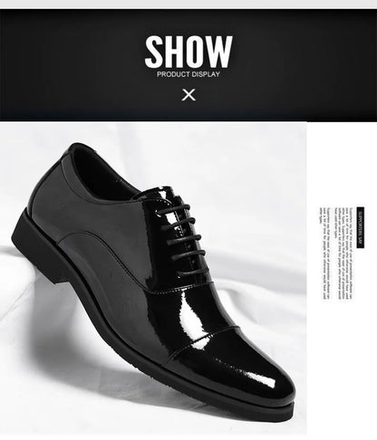 Korean Black White Leather Shoes for Men Big Size Business Casual Shoes Male Spring Autumn Lace Designer Fashion Shoe Man