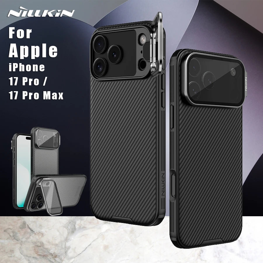 iPhone 17 Pro Max / 17 Pro Case CamShield Prop Camera Cover Transparent Stand Protection Back Cover Phone Case