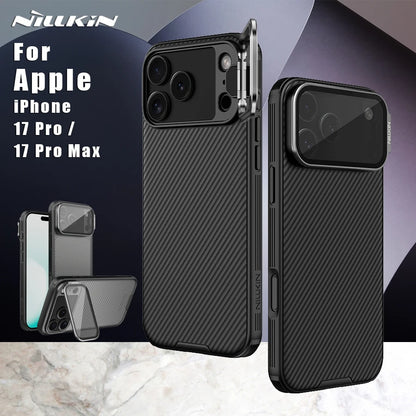 iPhone 17 Pro Max / 17 Pro Case CamShield Prop Camera Cover Transparent Stand Protection Back Cover Phone Case