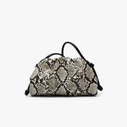 2026 Ruched Serpentine Dumpling Bags Women Pouch Handbag Cloud Clutch Snake Pattern Shoulder Crossbody Bag Luxury Designer Bag
