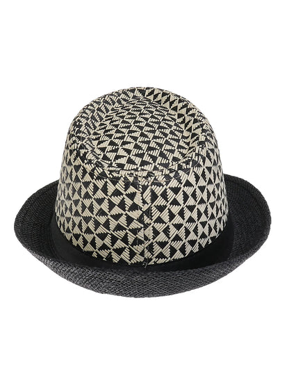 Men's Hat Woven Straw Sunshade Hat Casual Buckle Beach Sun White Wedding Black Belt Fedoras Jazz Hat Panama Cap