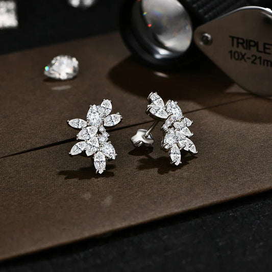 Luxury S925 Sterling Silver Moissanite Stud Earrings for Women Man Wedding Engagement Party Gift Exquisite Jewelry Sets