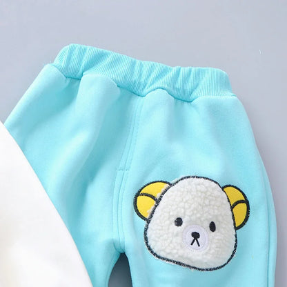 New Autumn Winter  Baby Girl Clothes Children Boys Thickened Hooded Vest T-Shirt Pants 3Pcs/Sets Toddler Costume Kids Tracksuits