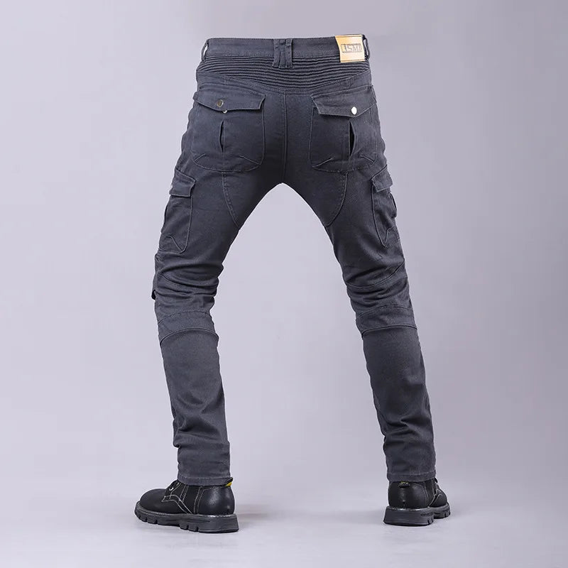 New Men's Winter Riding Motorcycle Cargo Pants Male Outdoor Riding Jeans Moto Protective Gear With Hip Knee Gear Long Trousers