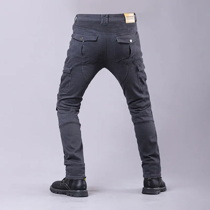 New Men's Winter Riding Motorcycle Cargo Pants Male Outdoor Riding Jeans Moto Protective Gear With Hip Knee Gear Long Trousers
