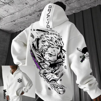 2026  Anime Hoodie Graphic Sweatshirt Men Women One Piece Zoro Streetwear New Spring Casual Pullover Jacket Long Sleeve Tops