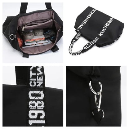 Women's Large Capacity Nylon Shoulder Bag Casual Top-Handle Fashion Tote Crossbody Handbag