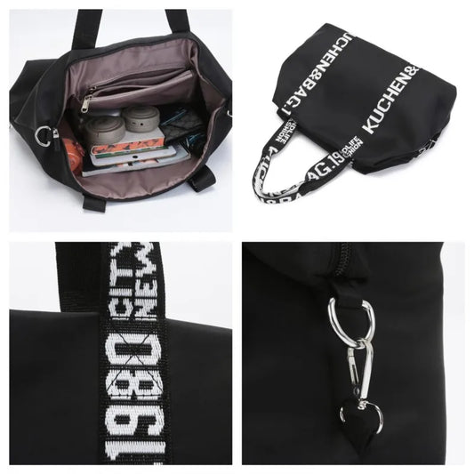Women's Large Capacity Nylon Shoulder Bag Casual Top-Handle Fashion Tote Crossbody Handbag