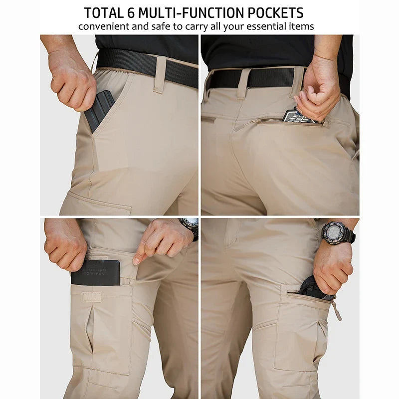 Men’s Lightweight Hiking Pants Quick Dry Water Resistant Tactical Work Outdoor Fishing Cargo Trousers