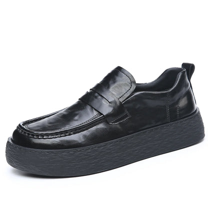 Height-increasing Business Casual Loafers for Men 2026 Spring New Black Designer Shoes Male Fashion Genuine Leather Shoe Man