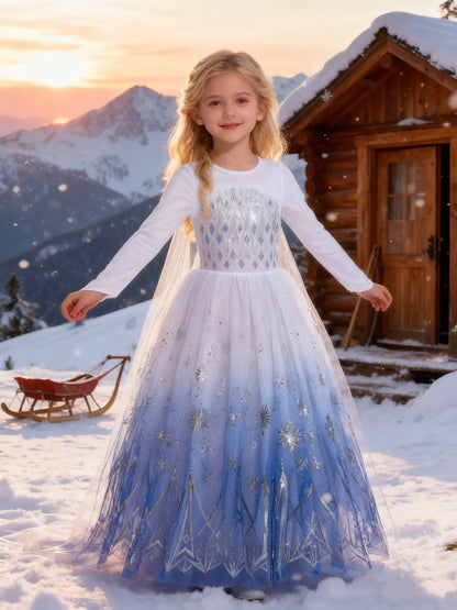 Elsa Anna Kid Princess Girls Dress Rapunzal Kids Cosplay Halloween Vestidos Children Costume Birthday Party Dress