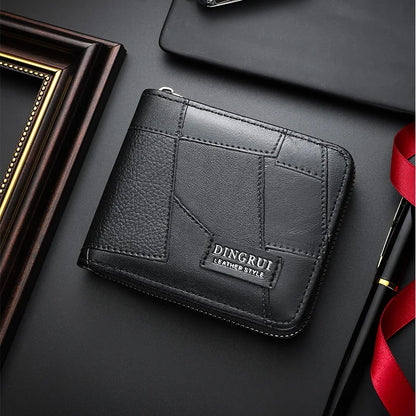 New style wallet for men and women, long single zipper handbag, fashionable and retro patchwork, large capacity purse, loose cha