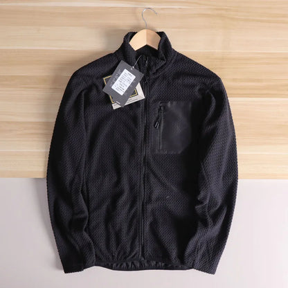 Lightweight Breathable Quick-Dry Fleece Fabric Jacket Stand Collar Outdoor Sports Men's Spring 2025 Versatile Modern Style
