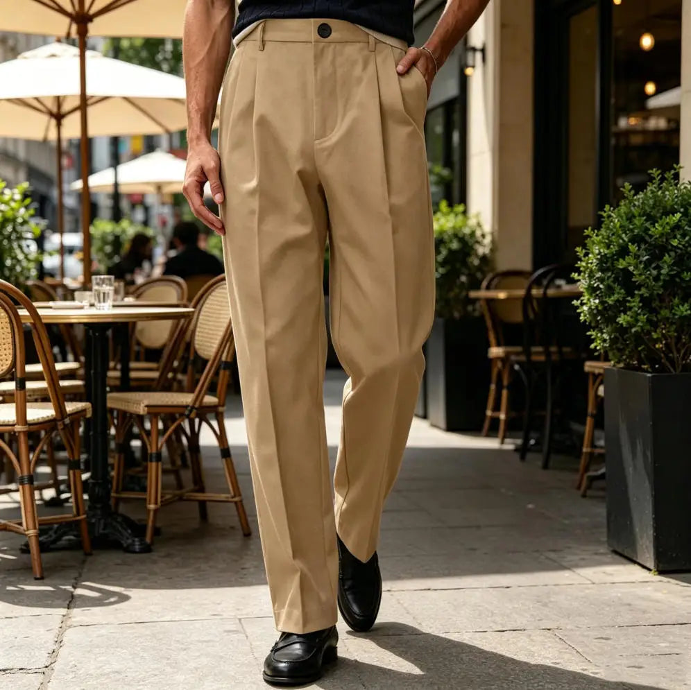 Men's Wide Leg Pants  Loose Fit Straight Leg Suit Trousers High Waist Pleated Business Office Formal Casual Men's Dress Pants