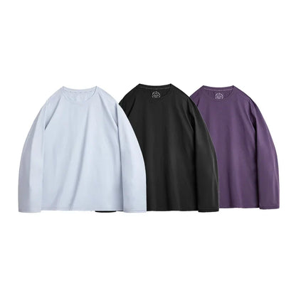 Casual 7A Anti-Bacterial Quick-Dry Long Sleeve T-Shirt Men's Spring Cool Comfort Breathable Tops Round Neck Layering Tee