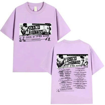 Rapper Dani Martin Tour 2025-2026 Merch T Shirts Men's Pop Music Clothing Short Sleeve T-shirt Man Hip Hop Gothic Vintage Tshirt
