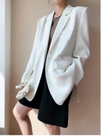 White Suit Jacket Female  2026 New Korean Version Loose Online Celebrity Casual Professional Fashion Small Suit Jacket
