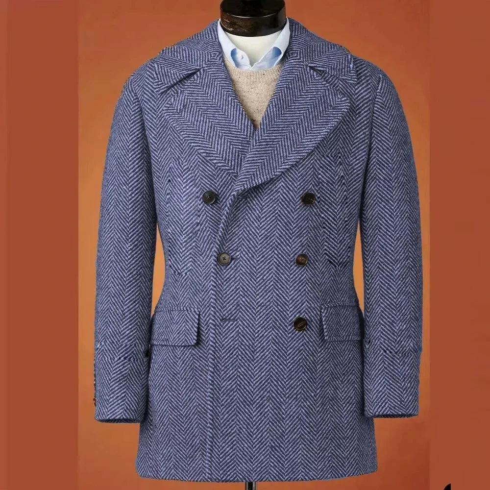Men's Casual Blazer Herringbone Slim Fit Single Breasted Stylish Comfortable Jacket Men's Coat Double Breasted Blazer Men's Suit