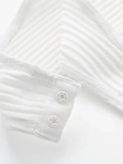 Willshela Women Fashion Ribbed Bodysuit With Organza Ruffle Vintage High Elastic Sexy y2k Female Chic Lady Tops body femme