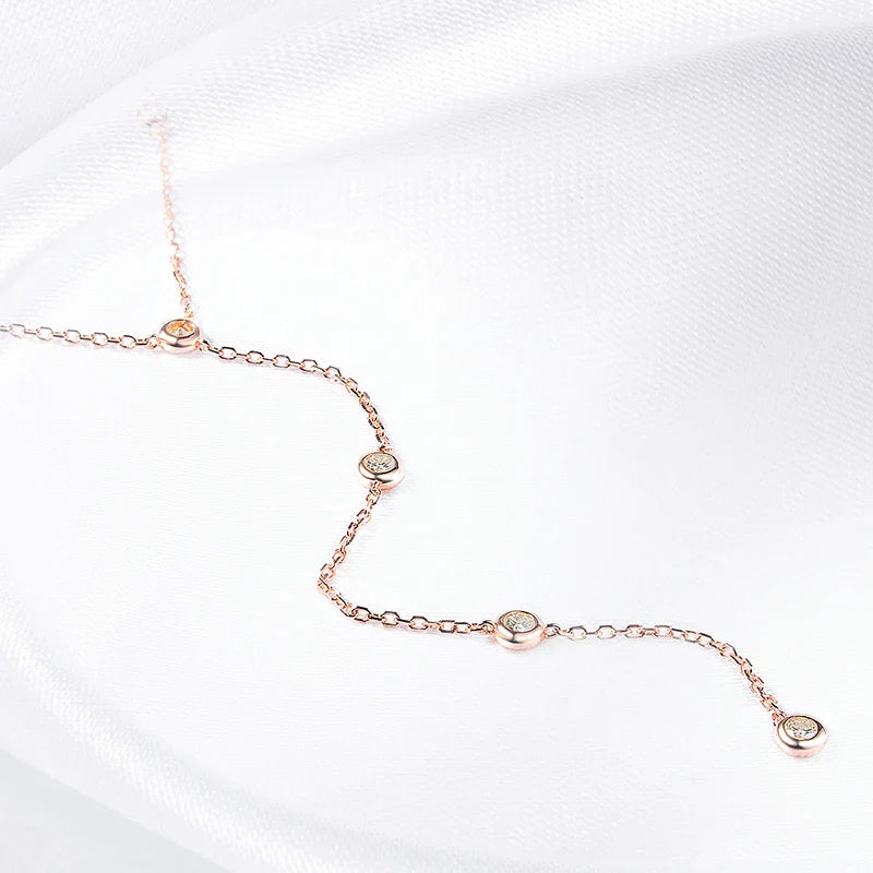 3MM Bubble Classic Moissanite Necklace Pendant for Women 18k Plated Female Necklace Pure S925 Silver Jewelry Wholesale