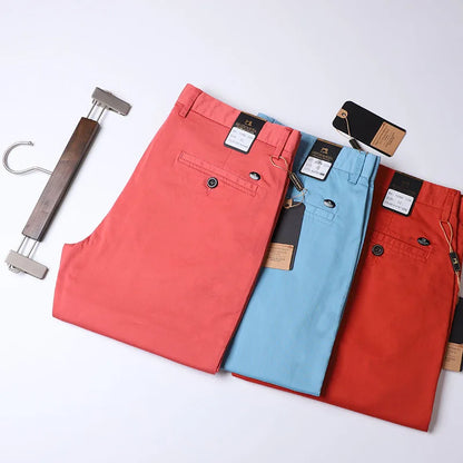 Thin Summer Solid Color Suit Pants Men Straight Korea Style Clothes Red Business Trousers Men  Dress Office 2021