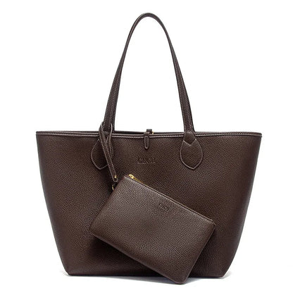 Double Sided Mother Child CaWomen's Tote Bag 2025 Autumn New Coffee Color Handbag