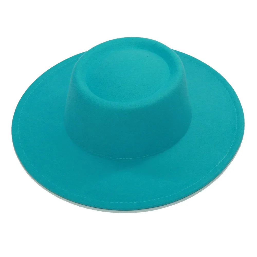 Fedora Hats Men Women 8.5CM Wide Brim Wool Felt Jazz Hats 2023 British style Dress Formal Panama Cap