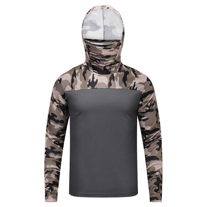 Summer Ultra-thin Tshirts Sun Protection Lightweight Mesh Patchwork Camouflage Ice Silk Sports Elasticity Surface Fishing Tees