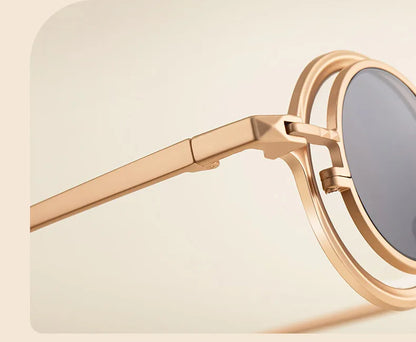 Steampunk Sunglasses For Men Metal Frame Vintage Retro Round Fashion Glasses Punk Dropshipping Gafas De Sol Lunette De Soleil