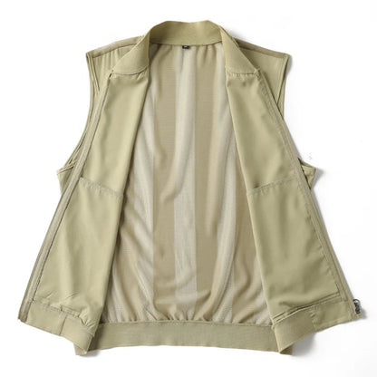 Summer Ultra-Thin Men's Vest Sleeveless Shoulders Quick Drying Breathable Jacket Outdoor Climbing Fishing Leisure Undershirt
