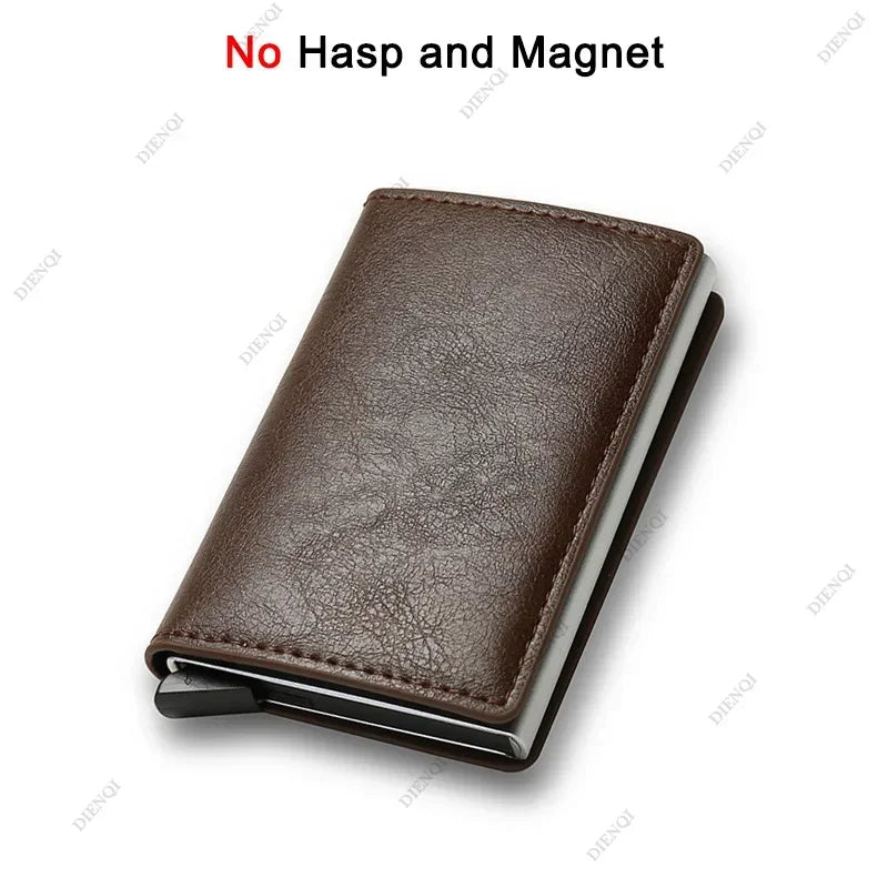 Top Quality Wallets Men Money Bag Mini Purse Male Vintage Brown Leather Rfid Card Holder Wallet Small Smart Wallet Pocket Walet