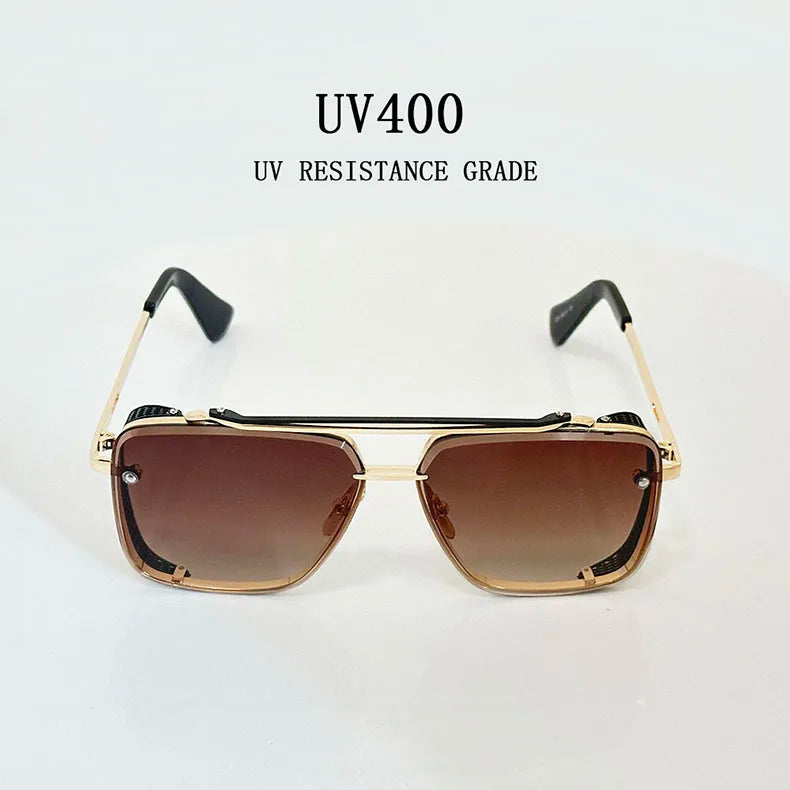 Metal Punk Sunglasses For Men Vintage Square Fashion Glasses 2024 Vacation Sunglasses Women Trendy Gafas De Sol Hombre Zonnebril