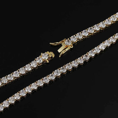 925 Sterling Silver Double Lock Moissanite Tennis Necklace D VVS1 Diamond with GRA Certificates Neck Chain Fine Jewelry
