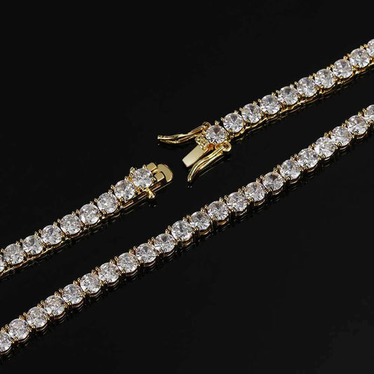 925 Sterling Silver Double Lock Moissanite Tennis Necklace D VVS1 Diamond with GRA Certificates Neck Chain Fine Jewelry