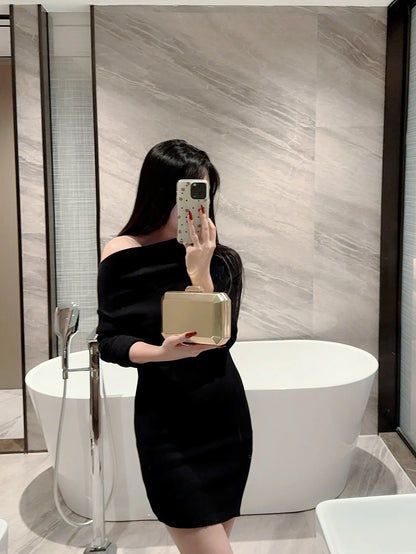 European and American Fashionable Dinner Bag Metal Buckle Clutch Bag Square Box Bag Crossbody Chain Bag Evening Bag Dress Bag