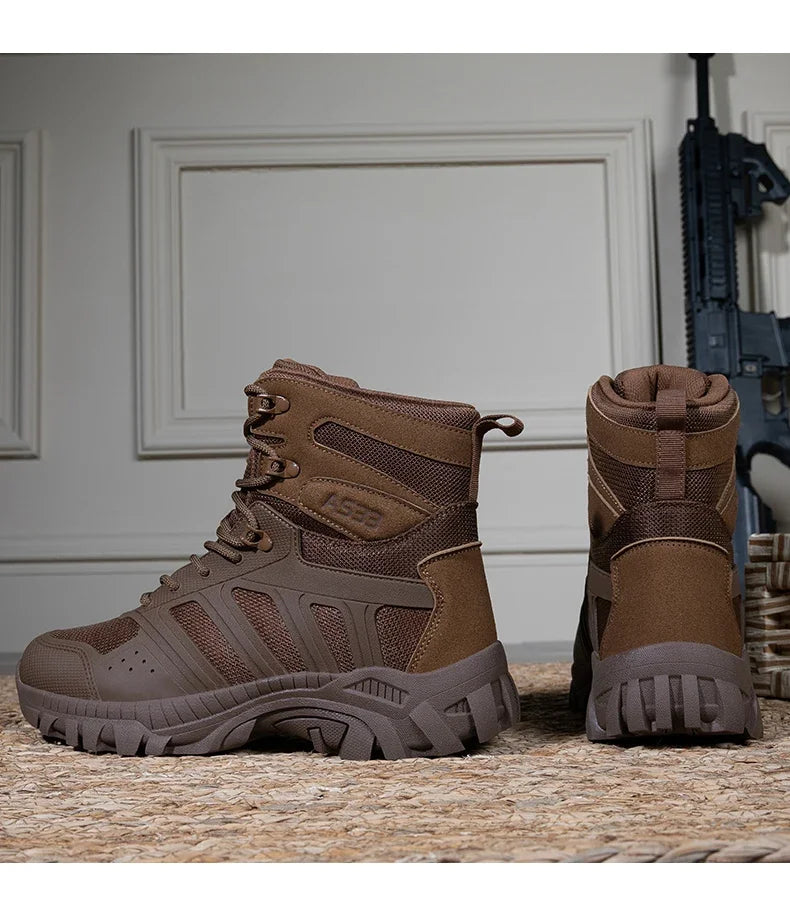 Men Tactical Boots Lace Up Desert Military Work Ankle Hiking Shoe Climbing Shoe Army Boot Unisex Size Plus Male Brand Waterproof