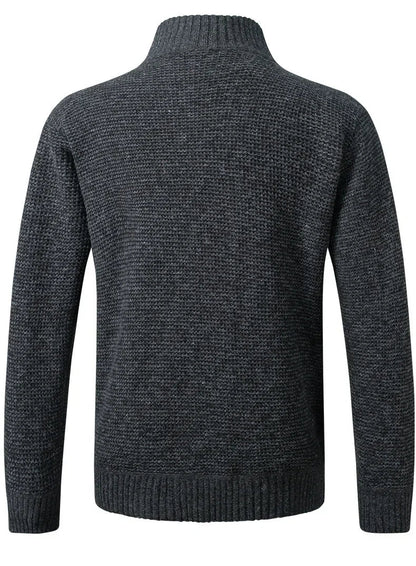 Autumn Winter New Men's Jacket Slim Fit Stand Collar Zipper Jacket Men Solid Thick Warm Jacket Men Sweater