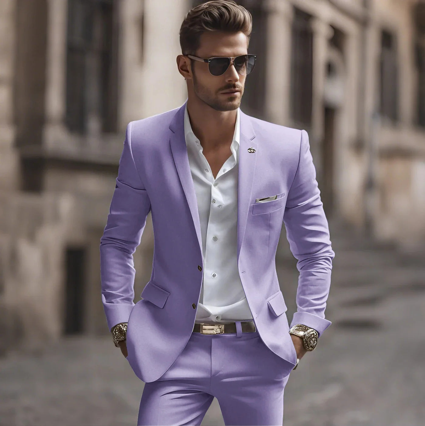 Summer White Men Suits Two Piece Fashion Notch Lapel Single Breasted Suit Slim Fit Elegant Smart Casual Groom Wedding Tuxedo