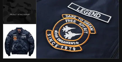 Winter Hip Hop Thick Warm Jacket Men High Quality Military Motorcycle Ma-1 Aviator Pilot Coats Male Baseball Bomber Jacket