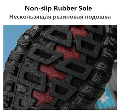 New Winter Men Snow Boots Fur Plush Warm Men Ankle Boots Plus Size Waterproof Men Boots Outdoor Non-Slip Hiking Boots Work Shoes