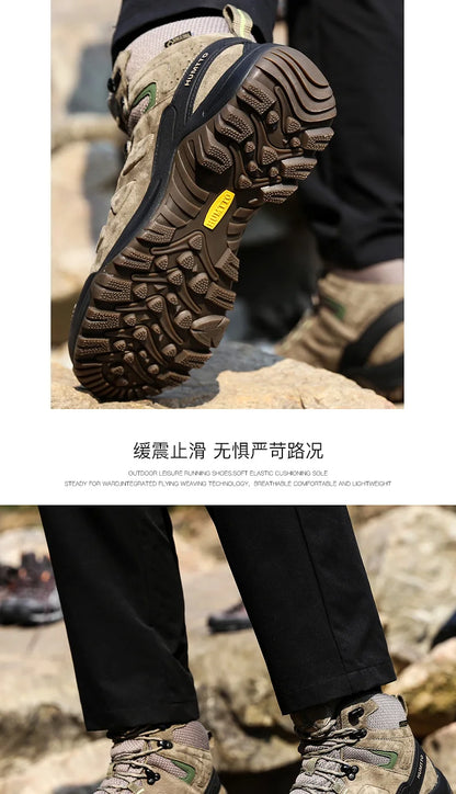 Hiking shoes Men's waterproof hunting Boots Tactical Desert Combat Ankle trekking Boots Male Women warm Leather Sneakers
