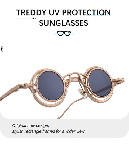 Steampunk Sunglasses For Men Metal Frame Vintage Retro Round Fashion Glasses Punk Dropshipping Gafas De Sol Lunette De Soleil