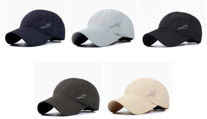 Quick Dry Baseball Cap Outdoor Sports Mesh Breathable Hat For Men Portable Hiking Fishing Sunbonnet Golf Adjustable Cap