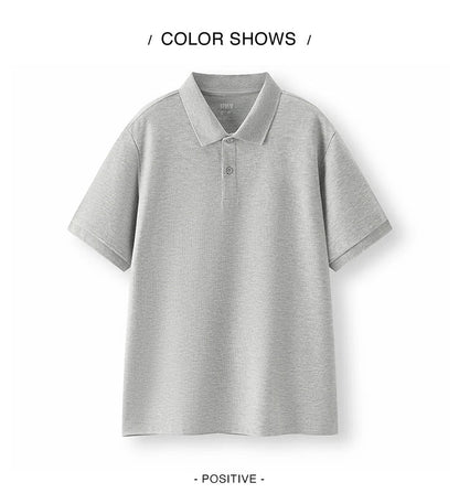 Polo Shirt Men Moisture Wicking Solid Color Short Sleeve T-Shirt 2025 Summer New Slim Fit Top for Active Wear