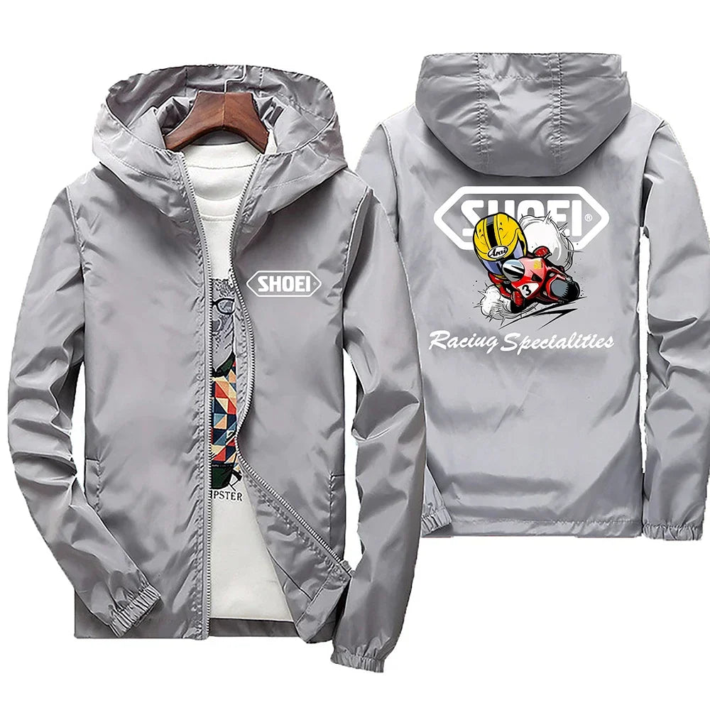 2026 New high-quality men's windproof jacket, large waterproof jacket with mountain and bicycle hood, for spring and autumn