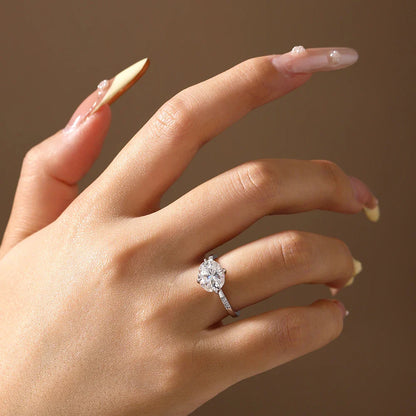 New Oval Cut 4.0CT Moissanite Rings for Women 925 Silver 18K Gold Plated Wedding Ring Exquisite Engagement Fine jewelry