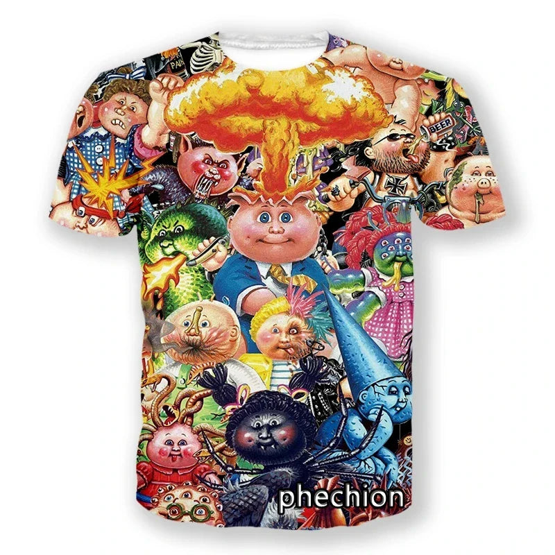 Cartoon Garbage Pail Kids Graphic T-shirts 3D Print Kid Anime Tees Fashion Men Women Short Sleeve O-Neck Tshirt Harajuku Y2k Top